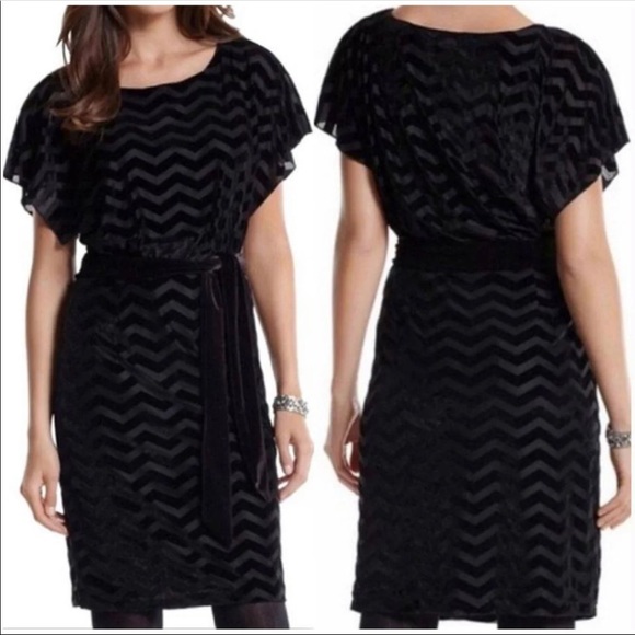 White House Black Market Dresses & Skirts - White House Black Market Velvet Zig Zag